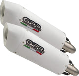 Dual Exhaust System With Sound Certification Albus Ceramic White Aluminium - Gpr Compatible With Suzuki B-King 1300 (2007-2010)