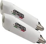 Escape Doble Con Homologación Acústica Albus Ceramic Aluminio Blanco - Gpr Compatible Con Husqvarna Te 630 E - Sms - Smr (2010-2014)