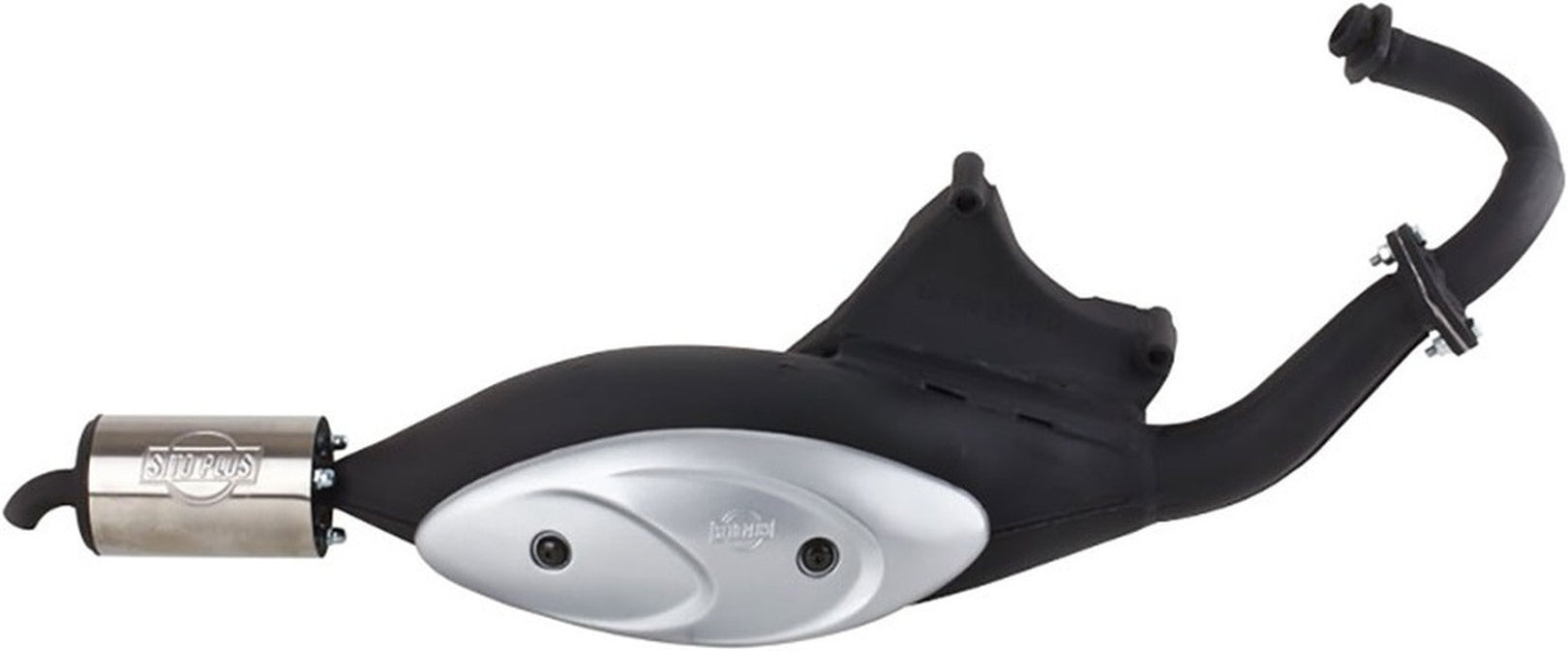 Complete Catalytic Exhaust System With Sound Certification Sito Stainless Steel - Leovince Compatible With Derbi Atlantis 50 Kat Air (2003-2006)