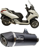 Tubo De Escape Con Homologación Acústica Nero Acero Fondo Carbono - Leovince Compatible Con Peugeot Metropolis 400 I (2013-2016)