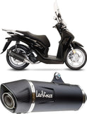 Sistema De Escape Completo Con Catalizador Y Homologación Acústica Nero Acero Fondo Carbono - Leovince Compatible Con Honda Sh 125 I (2020-2023)