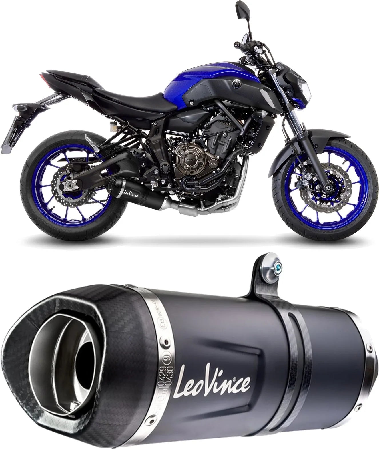 Sistema De Escape Completo Con Catalizador Y Homologación Acústica Lv One Evo Acero Negro Fondo Carbono - Leovince Compatible Con Yamaha Xsr 700 (2016-2020)