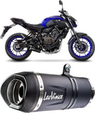 Escape Doble Sin Homologación Acústica Lv One Evo Acero Fondo Carbono - Leovince Compatible Con Yamaha Fjr 1300 A - As (2001-2017)