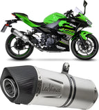 Tubo De Escape Con Homologación Acústica Lv One Evo Acero Fondo Carbono - Leovince Compatible Con Kawasaki Ninja 500 - Se (2024-2026)