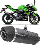 Tubo De Escape Con Homologación Acústica Lv One Evo Carbono Fondo Carbono - Leovince Compatible Con Kawasaki Ninja 400 (2022-2023)