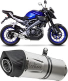 Sistema De Escape Completo Con Catalizador Y Homologación Acústica Lv One Evo Acero Fondo Carbono - Leovince Compatible Con Yamaha Mt-125 (2017-2019)