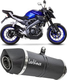 Sistema De Escape Completo Con Catalizador Y Homologación Acústica Lv One Evo Carbono Fondo Carbono - Leovince Compatible Con Yamaha Mt-125 (2017-2019)