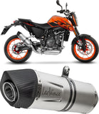 Tubo De Escape Con Homologación Acústica Lv One Evo Acero Fondo Carbono - Leovince Compatible Con Ktm 690 Duke - R (2016-2019)