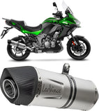 Tubo De Escape Con Homologación Acústica Lv One Evo Acero Fondo Carbono - Leovince Compatible Con Kawasaki Versys 1000 (2019-2024)