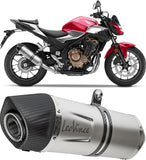 Tubo De Escape Con Homologación Acústica Lv-14 R Acero Fondo Carbono - Leovince Compatible Con Kawasaki Z 500 - Se (2024-2026)