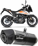 Tubo De Escape Con Homologación Acústica Lv One Evo Acero Negro Fondo Carbono - Leovince Compatible Con Ktm 390 Adventure (2020-2024)