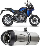 Sistema De Escape Completo Con Catalizador Y Homologación Acústica Lv One Evo Acero Fondo Carbono - Leovince Compatible Con Yamaha Tracer 7 Gt (2020-2024)