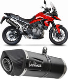Exhaust Tip With Noise Certification Lv One Evo Steel Black Carbon Fiber End Cap - Leovince Compatible With Triumph Tiger 900 Gt - Pro (2020-2023)