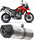 Exhaust Tip With Noise Certification Lv One Evo Stainless Steel Carbon Fiber End Cap - Leovince Compatible With Triumph Tiger 850 (2020-2023)