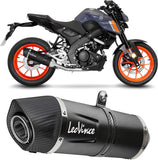 Sistema De Escape Completo Con Catalizador Y Homologación Acústica Lv One Evo Acero Negro Fondo Carbono - Leovince Compatible Con Yamaha Yzf-R 125 (2021-2024)