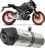 Sistema De Escape Completo Con Catalizador Y Homologación Acústica Lv One Evo Acero Fondo Carbono - Leovince Compatible Con Yamaha Mt-125 (2021-2024)