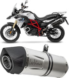 Exhaust Tip With Noise Certification Lv One Evo Steel Black Carbon Fiber End Cap - Leovince Compatible With Bmw F 800 Gs - Adventure (2017-2018)