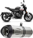 Sistema De Escape Completo Con Catalizador Y Homologación Acústica Lv One Evo Acero Fondo Carbono - Leovince Compatible Con Triumph Trident 660 (2021-2024)