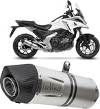 Tubo De Escape Con Homologación Acústica Lv One Evo Acero Fondo Carbono - Leovince Compatible Con Honda Nc 750 X (2021-2024)