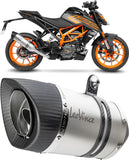 Tubo De Escape Con Homologación Acústica Lv One Evo Acero Fondo Carbono - Leovince Compatible Con Ktm 390 Duke (2021-2023)