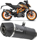 Tubo De Escape Con Homologación Acústica Lv One Evo Carbono Fondo Carbono - Leovince Compatible Con Ktm 125 Duke (2021-2023)