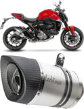 Tubo De Escape Con Homologación Acústica Lv Pro Acero Fondo Carbono - Leovince Compatible Con Ducati Monster 937 (2021-2024)