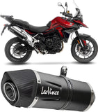 Tubo De Escape Con Homologación Acústica Lv One Evo Acero Negro Fondo Carbono - Leovince Compatible Con Triumph Tiger 900 Gt Pro (2024-2026)