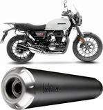 Tubo De Escape Con Homologación Acústica Classic Racer Acero Negro Fondo Acero - Leovince Compatible Con Honda Gb 350 S (2025-2026)
