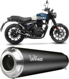Tubo De Escape Con Homologación Acústica Gp One Acero Fondo Acero - Leovince Compatible Con Royal Enfield Hunter 350 (2022-2024)