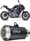 Tubo De Escape Con Homologación Acústica Lv-10 Acero Negro Fondo Acero - Leovince Compatible Con Kawasaki Z 900 (2017-2019)