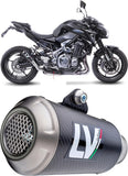 Tubo De Escape Con Homologación Acústica Lv One Evo Acero Fondo Carbono - Leovince Compatible Con Honda Cbf 600 S (2004-2012)
