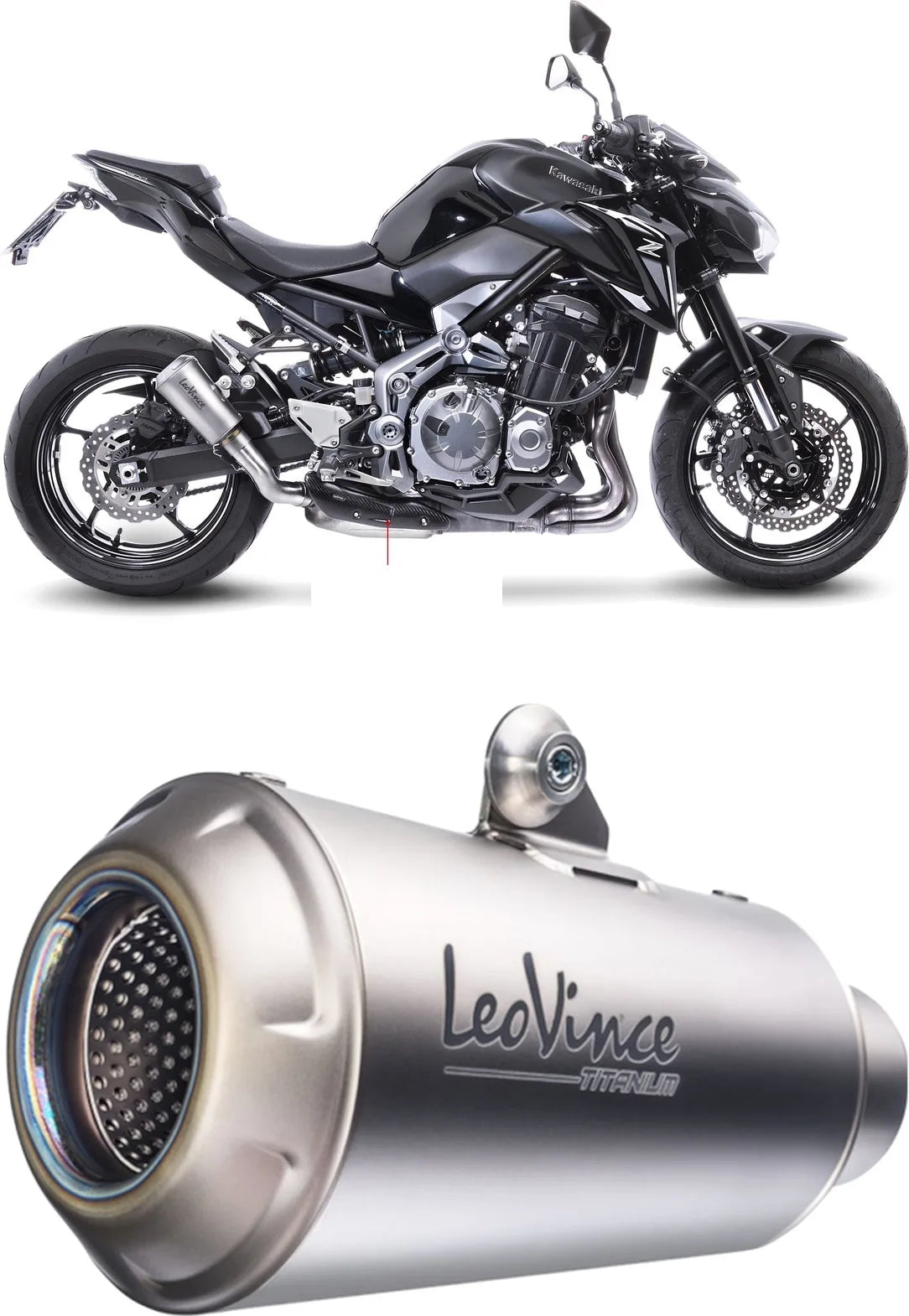 Tubo De Escape Con Homologación Acústica Lv-10 Titano Fondo Titano - Leovince Compatible Con Kawasaki Z 900 A2 (2018-2024)