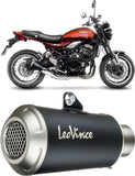 Tubo De Escape Con Homologación Acústica Lv-10 Acero Negro Fondo Acero - Leovince Compatible Con Kawasaki Z 900 Rs (2018-2024)