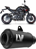 Tubo De Escape Con Homologación Acústica Lv-10 Acero Full Negro Fondo Acero Negro - Leovince Compatible Con Kawasaki Z 900 (2020-2024)