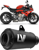 Tubo De Escape Con Homologación Acústica Lv One Evo Acero Fondo Carbono - Leovince Compatible Con Ktm 690 Duke - R (2012-2015)