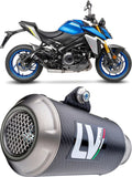 Tubo De Escape Con Homologación Acústica Lv-10 Carbono Fondo Acero - Leovince Compatible Con Suzuki Gsx-S 950 (2021-2023)