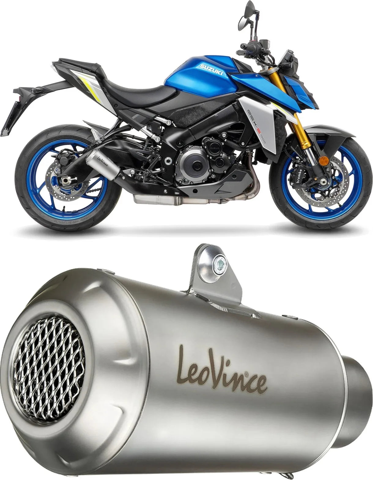 Tubo De Escape Con Homologación Acústica Lv-10 Acero Fondo Acero - Leovince Compatible Con Suzuki Gsx-S 950 (2021-2023)