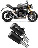 Escape Doble Con Homologación Acústica Lv-10 Acero Negro Fondo Acero - Leovince Compatible Con Triumph Speed Triple 1200 Rr - Rs (2021-2024)
