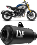 Tubo De Escape Con Homologación Acústica Lv-10 Acero Full Negro Fondo Acero Negro - Leovince Compatible Con Cfmoto 700 Cl-X Heritage (2021-2023)