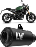 Tubo De Escape Con Homologación Acústica Lv-10 Acero Full Negro Fondo Acero Negro - Leovince Compatible Con Benelli Leoncino 800 (2022-2024)