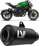 Tubo De Escape Con Homologación Acústica Lv-10 Acero Full Negro Fondo Acero Negro - Leovince Compatible Con Benelli 752 S (2019-2024)