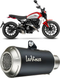 Tubo De Escape Con Homologación Acústica Lv-10 Acero Negro Fondo Acero - Leovince Compatible Con Ducati Scrambler 800 Full Throttle (2023-2024)
