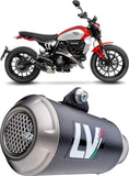Tubo De Escape Con Homologación Acústica Lv-10 Carbono Fondo Acero - Leovince Compatible Con Ducati Scrambler 800 Icon (2023-2024)
