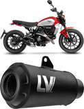 Tubo De Escape Con Homologación Acústica Lv-10 Acero Full Negro Fondo Acero Negro - Leovince Compatible Con Ducati Scrambler 800 Icon (2025-2026)