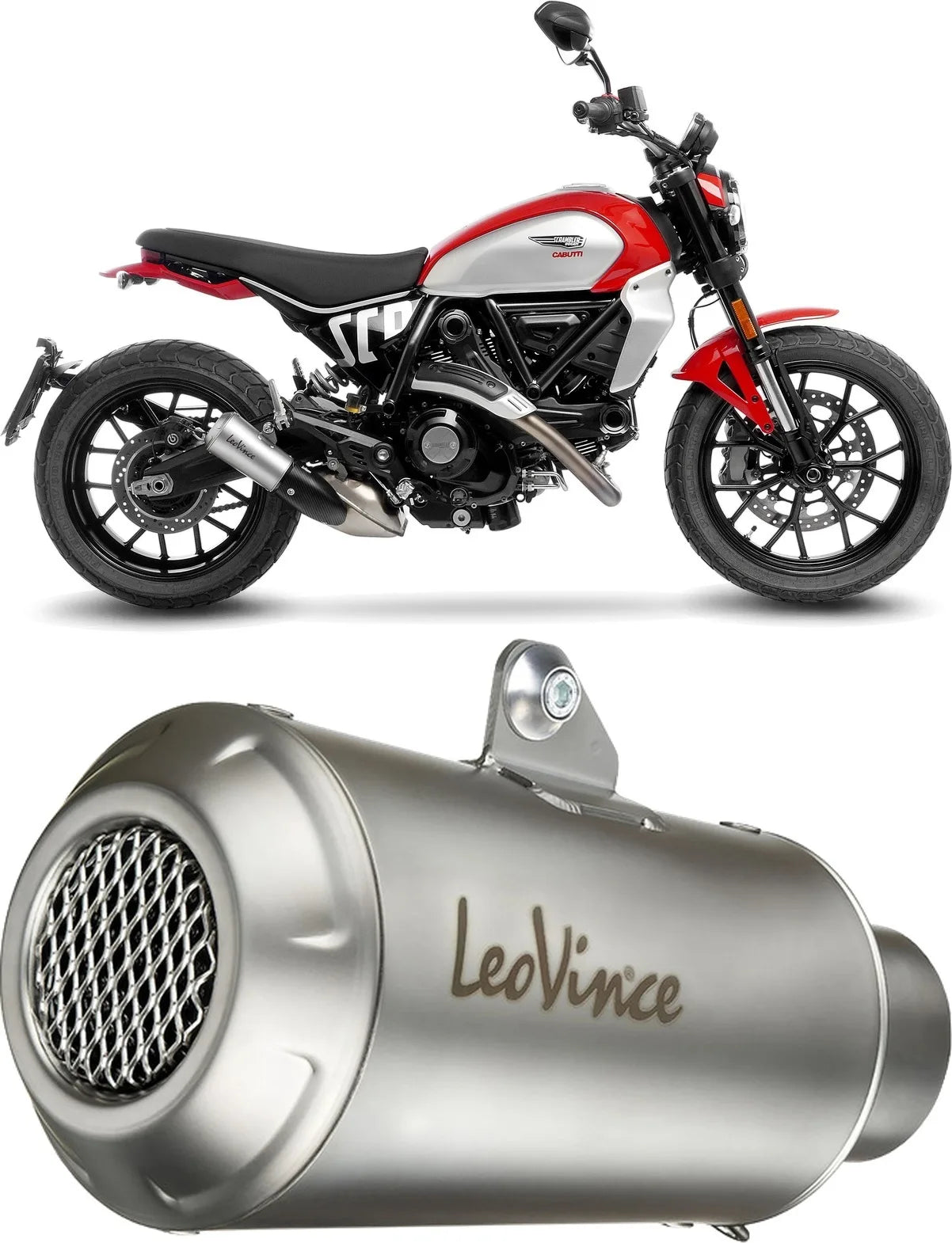 Tubo De Escape Con Homologación Acústica Lv-10 Acero Fondo Acero - Leovince Compatible Con Ducati Scrambler 800 Night Shift (2023-2024)