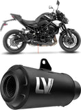 Tubo De Escape Con Homologación Acústica Lv-10 Acero Full Negro Fondo Acero Negro - Leovince Compatible Con Kawasaki Z 900 (2025-2026)