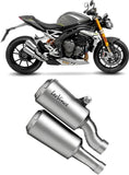 Escape Doble Con Homologación Acústica Lv-10 Acero Fondo Acero - Leovince Compatible Con Triumph Speed Triple 1200 Rr - Rs - Rx (2025-2026)