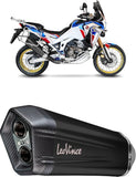 Tubo De Escape Con Homologación Acústica Lv-12 Acero Negro Fondo Carbono - Leovince Compatible Con Honda Crf 1100 L Africa Twin Adventure Sports (2020-2023)