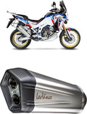 Tubo De Escape Con Homologación Acústica Lv-12 Acero Fondo Carbono - Leovince Compatible Con Honda Crf 1100 L Africa Twin Dct (2020-2023)