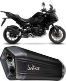 Tubo De Escape Con Homologación Acústica Lv-12 Acero Negro Fondo Carbono - Leovince Compatible Con Honda Nt 1100 (2022-2024)